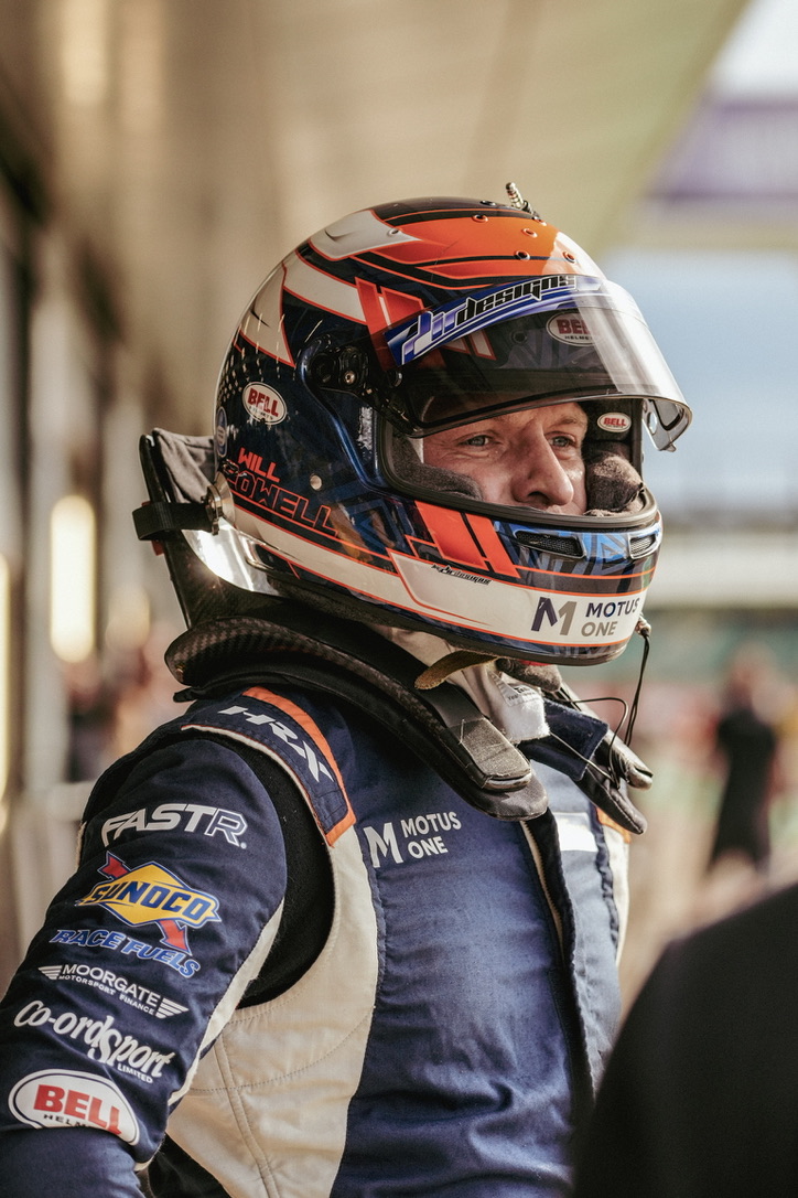 Will Powell in racing helmet